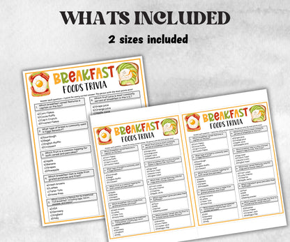 Breakfast Trivia, Brunch Slumber Party Games, Pancake Party, Food Trivia Game, Pancake And Pajamas, Senior Game Night, Icebreaker Trivia-Holidays -TheHustlingCatLady-Party Games