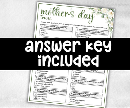 Mother's Day Trivia, Family Game Night, Group Game, kid adult teen, Mom Mama Aunt Grandma Grandmom ideas, mothers day birthday gift, trivia-Holidays -TheHustlingCatLady-Party Games