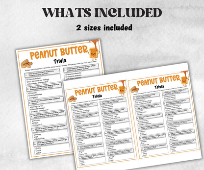 Peanut Butter Trivia Questions, PB&J, Game For Senior, Family Game Night, Group Game, birthday theme, Food And Drink Game, Charity, Pop Quiz-Holidays -TheHustlingCatLady-Party Games