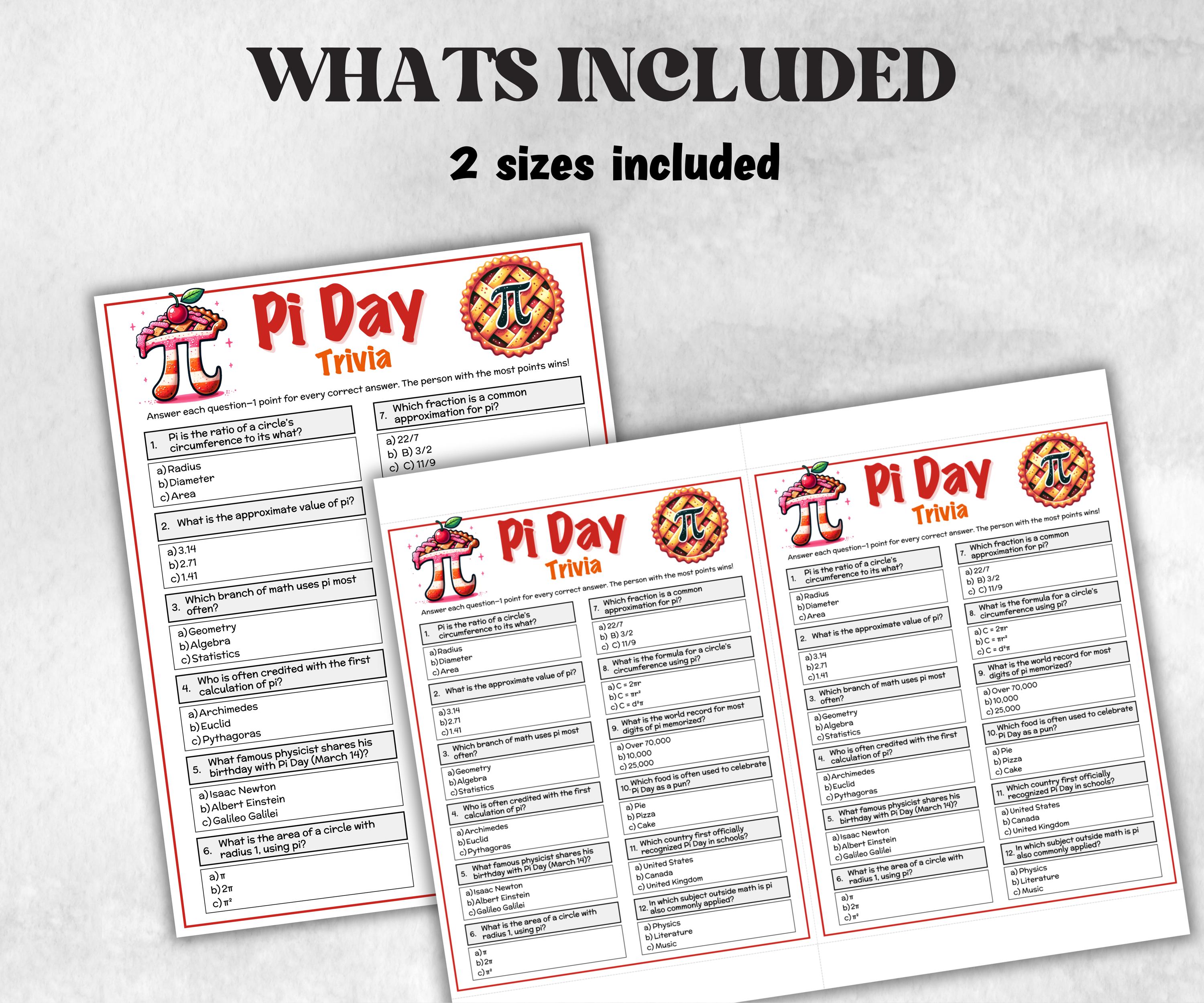 Pi Day Trivia, Math Teacher Gift, Classroom Math, Family Game Night, Teacher Math Group Activities, kid adult teen senior, Ladies Pie night-Holidays -TheHustlingCatLady-Party Games