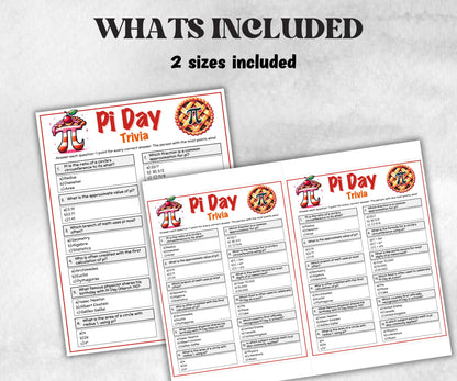 Pi Day Trivia, Math Teacher Gift, Classroom Math, Family Game Night, Teacher Math Group Activities, kid adult teen senior, Ladies Pie night-Holidays -TheHustlingCatLady-Party Games
