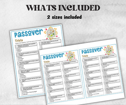 Passover Trivia, Passover Jewish Sedar Party, Jewish Holiday Quiz, Classroom Activity, homeschool activity, Hebrew School Game, family game-Holidays -TheHustlingCatLady-Party Games