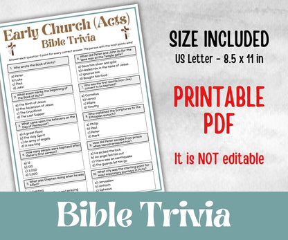 Early Church Acts - Bible Trivia