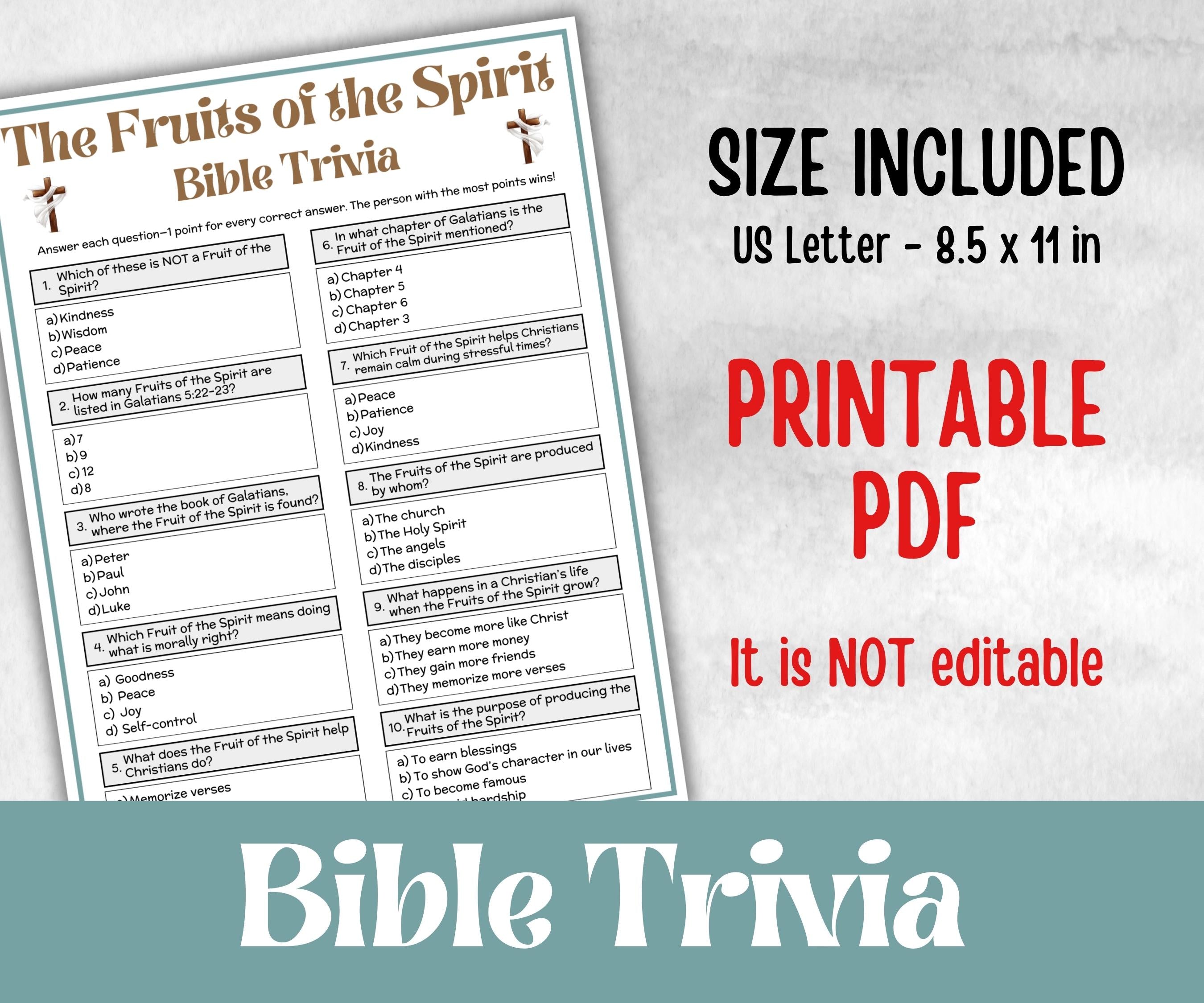 The Fruits of the spirit - Bible Trivia