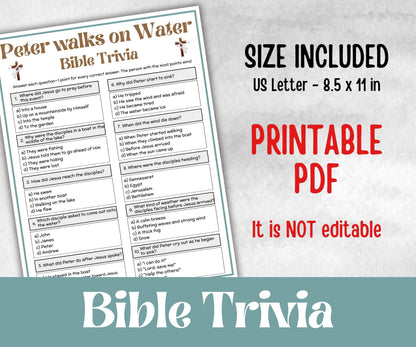 Bible - Peter walks on water trivia