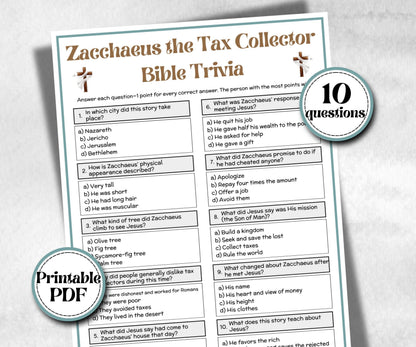 Bible - Zacchaeus the tax collector trivia