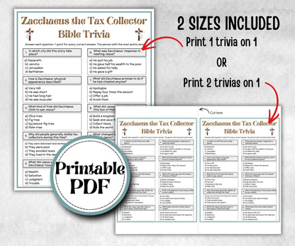 Bible - Zacchaeus the tax collector trivia