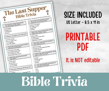 Bible - The Last Supper Trivia
