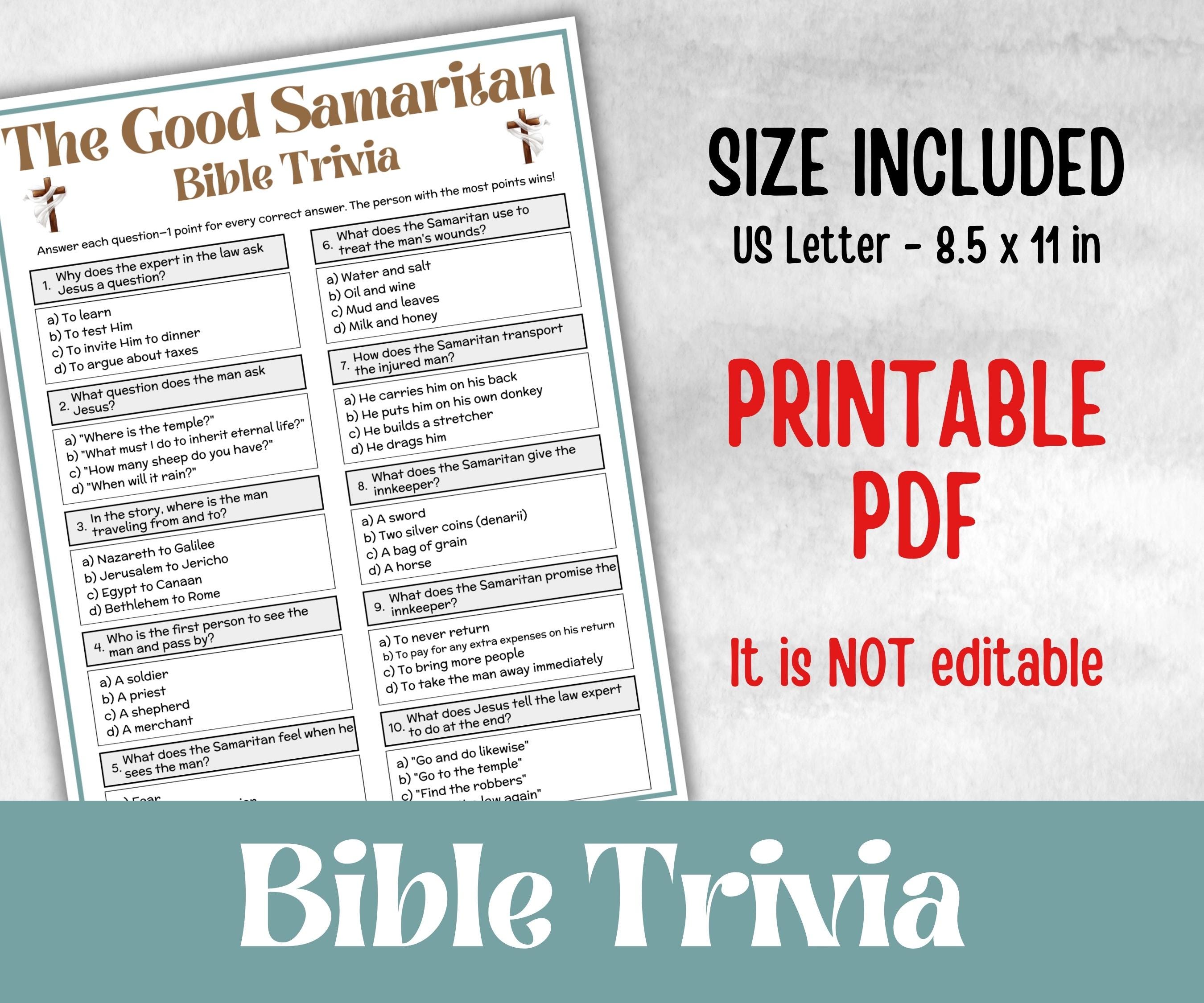 Bible - The Good Samaritan Trivia