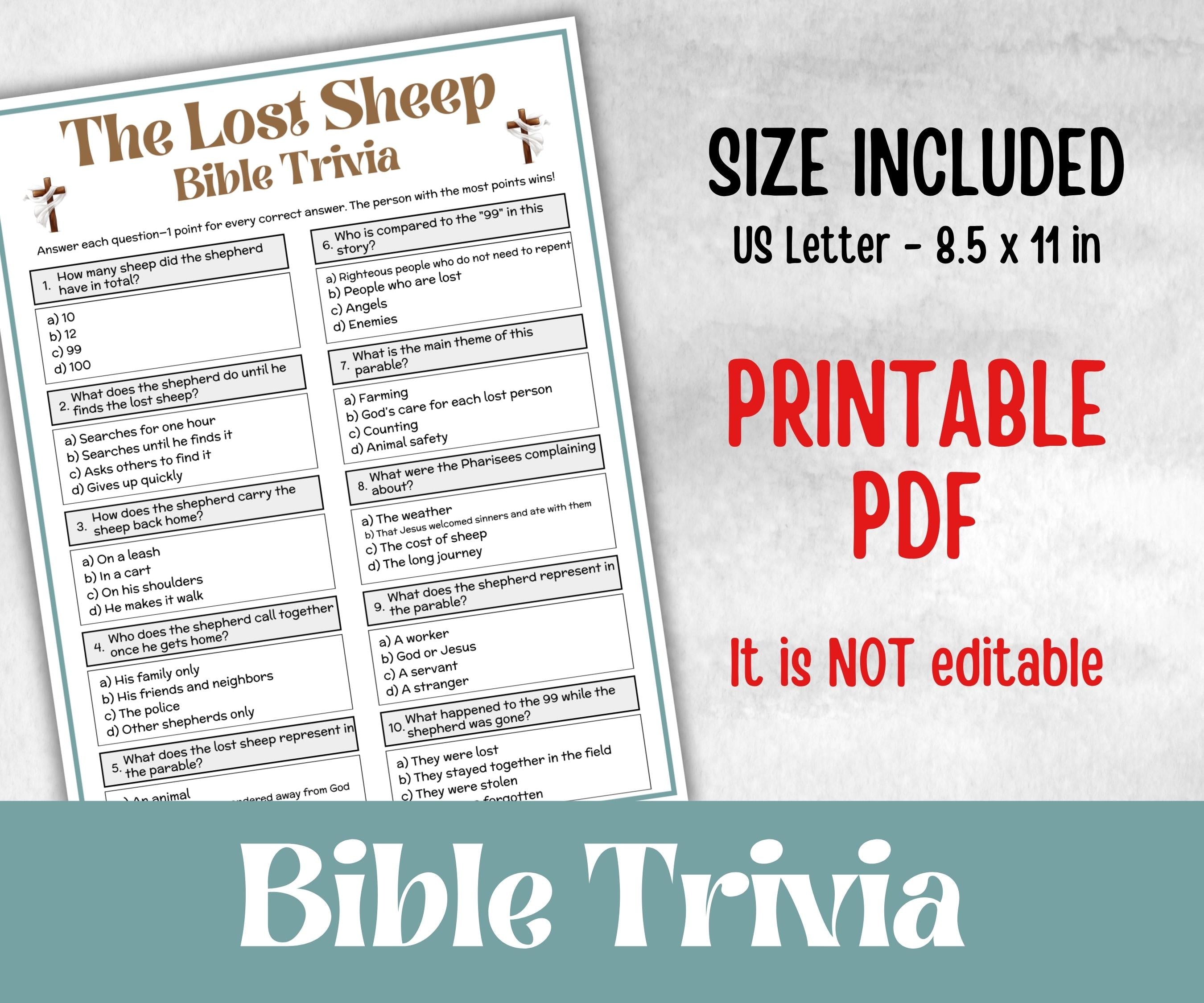 Bible - The Lost sheep Trivia