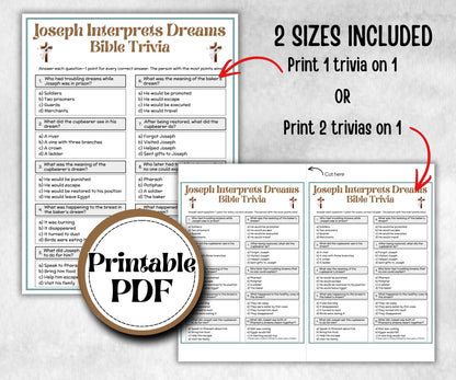 Joseph Interprets DreamsTrivia, Holiday Party, Old Testament Trivia, Church Lesson, Bible Study riddle, Bible Camp, womens retreat group