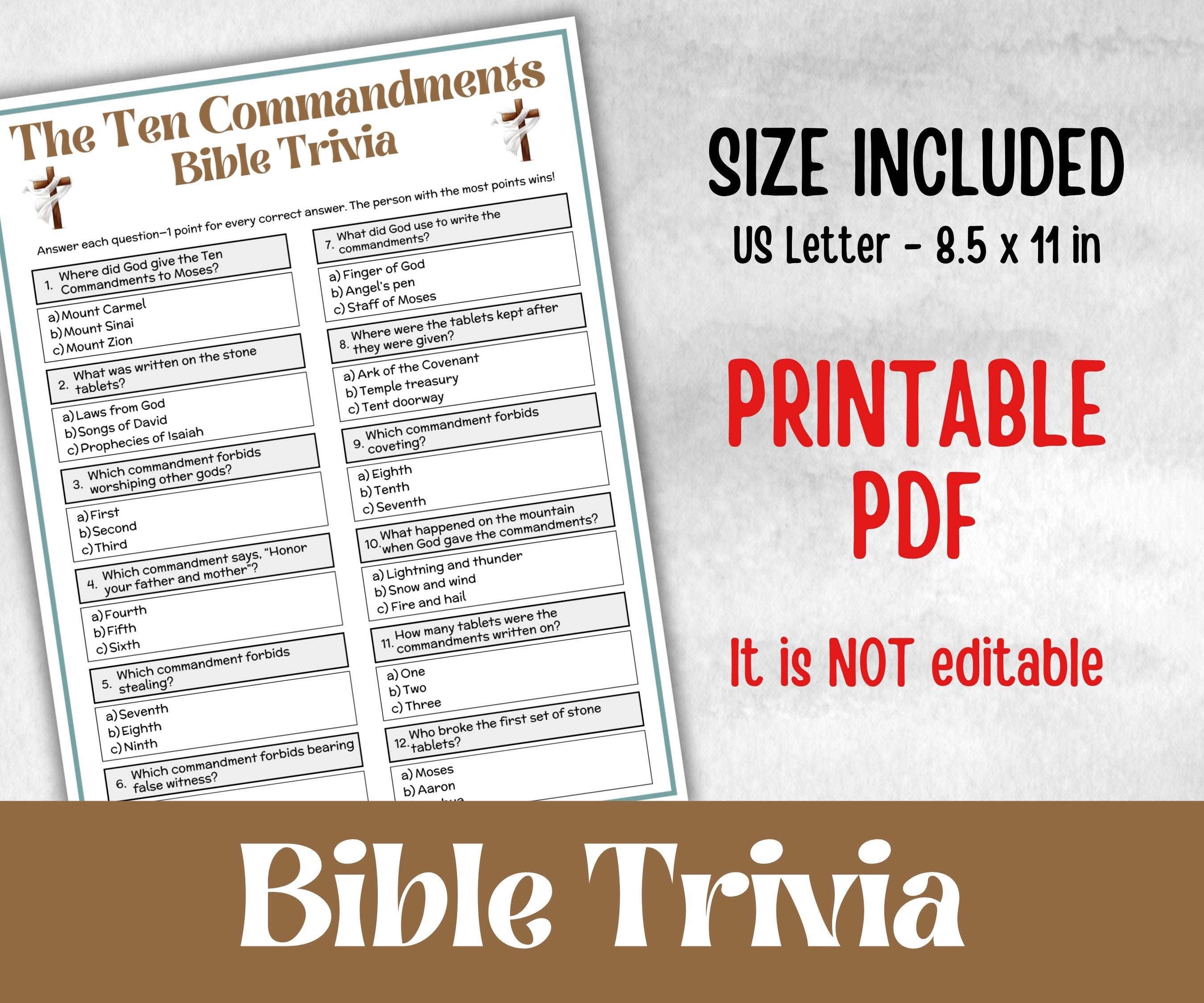 The Ten Commandments - Bible Trivia