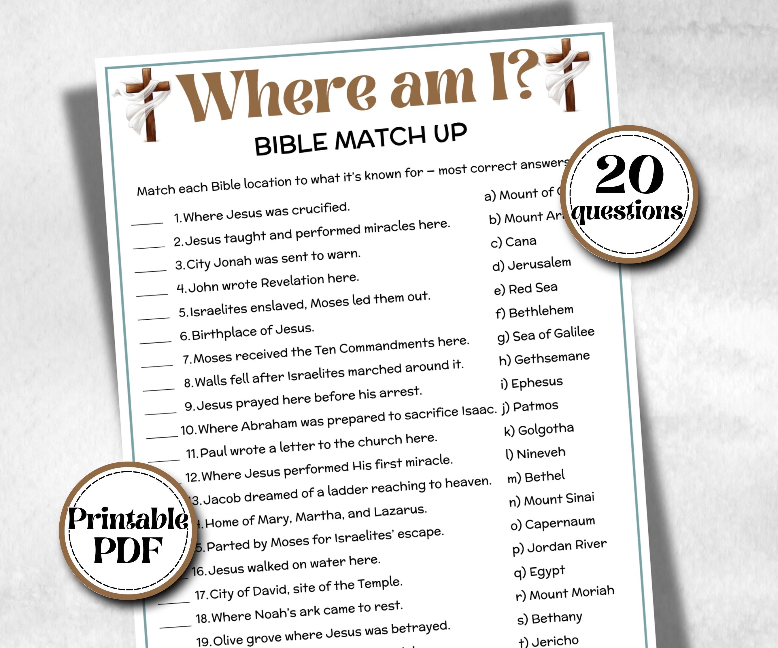 Women of the Bible Trivia, Sunday School, Bible Study riddles, Holiday Party Games, Bible Camp, womens retreat group, preschool curriculum