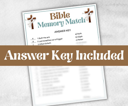 Bible Memory Match Trivia, Sunday School, Bible Study riddles, Holiday Party Games, Bible Camp, womens retreat group, preschool curriculum