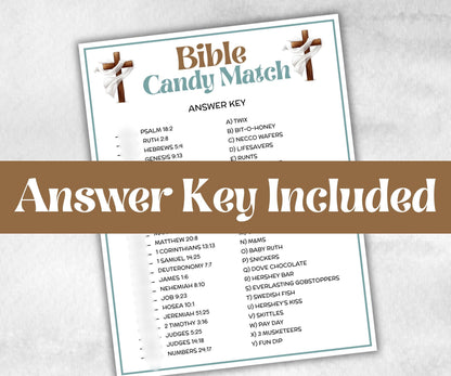 Bible Candy Match Trivia, Bible Study riddles, Holiday Bible Camp, womens retreat group, New Testament, Old Testament, Preschool Curriculum
