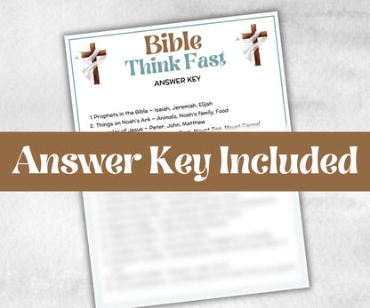 Bible Think Fast, Bible Study riddle, Holiday Bible Camp, womens retreat group, bible icebreaker, Family Game Night, characters, easter game
