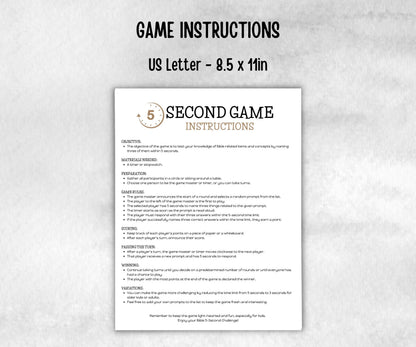 Bible 5 second game, Christian Five Second, Cathloic Event, First Communion Game, Church Icebreaker game, Easter Activity, Think Quick Fast