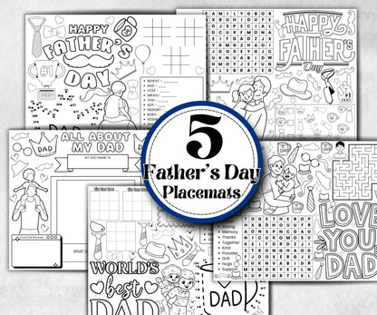 Fathers Day coloring Placemats, Daycare Printable, kids activity sheets, Keepsake, Personalised Gift, All about Dad, Daddy, Papa, Grandpa