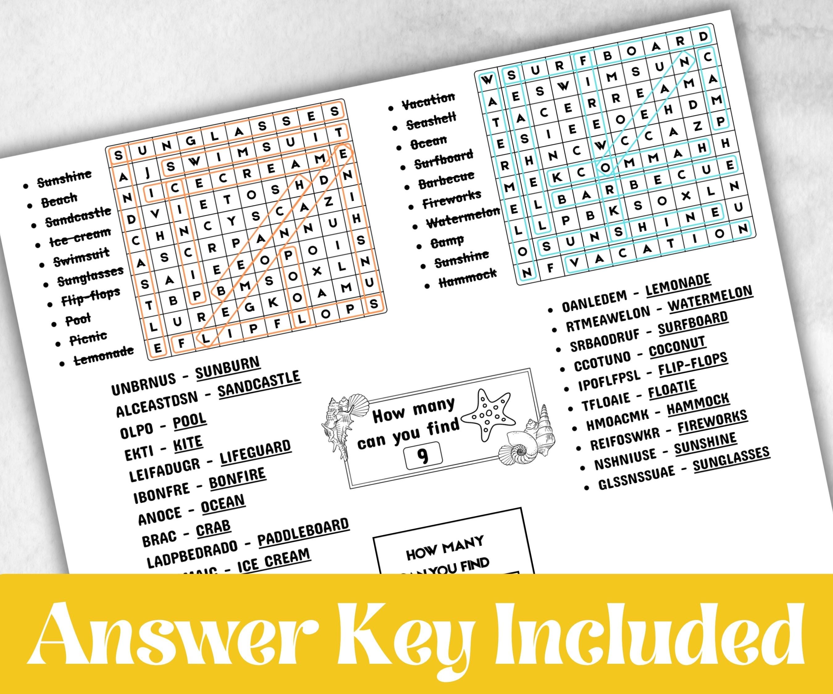 Summer coloring Placemats, Printable school sheets, beach party, breakfast, Road Trips, sunday school, pool party activity bundle, dinner