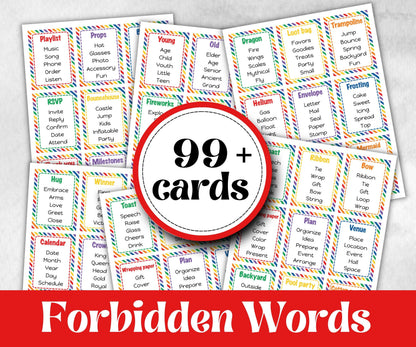 Birthday Forbidden Words, Boy Girl Birthday activity, Ice breaker trivia, Themed Party, Office Teambuilding, Coworker Celebration, Word Ban