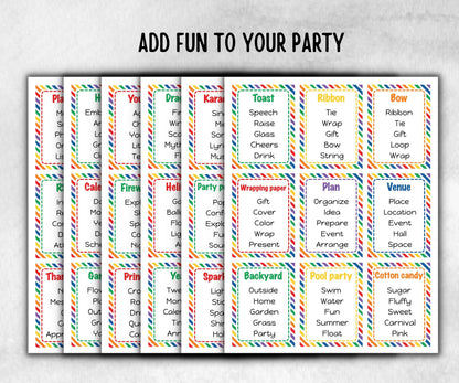 Birthday Forbidden Words, Boy Girl Birthday activity, Ice breaker trivia, Themed Party, Office Teambuilding, Coworker Celebration, Word Ban