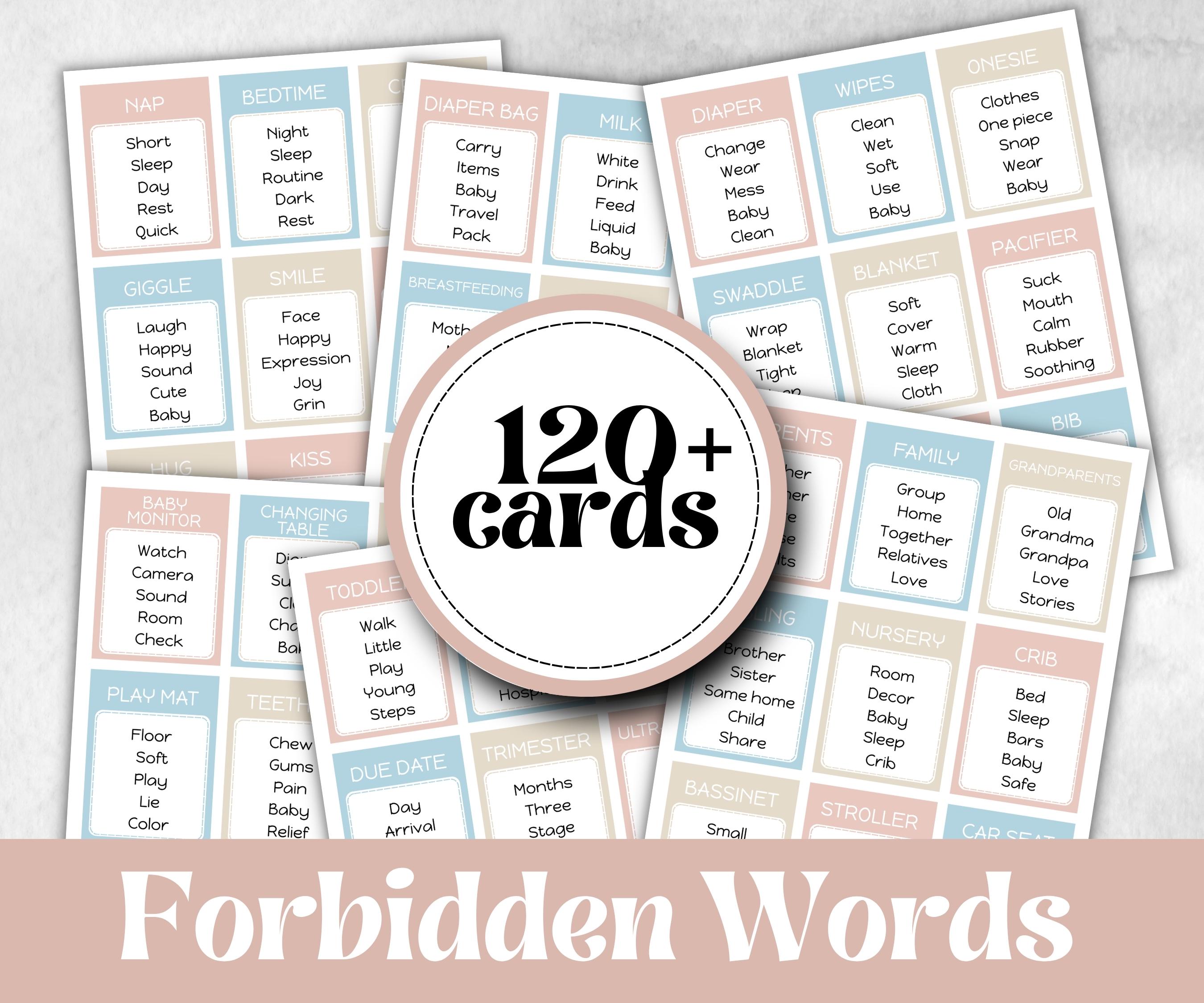 Baby Shower Forbidden Words, Pastel Shower Game, Spring Ladies Brunch, Coed Pregnancy Game, Girl Boy Funny Shower, expecting mom dad gift
