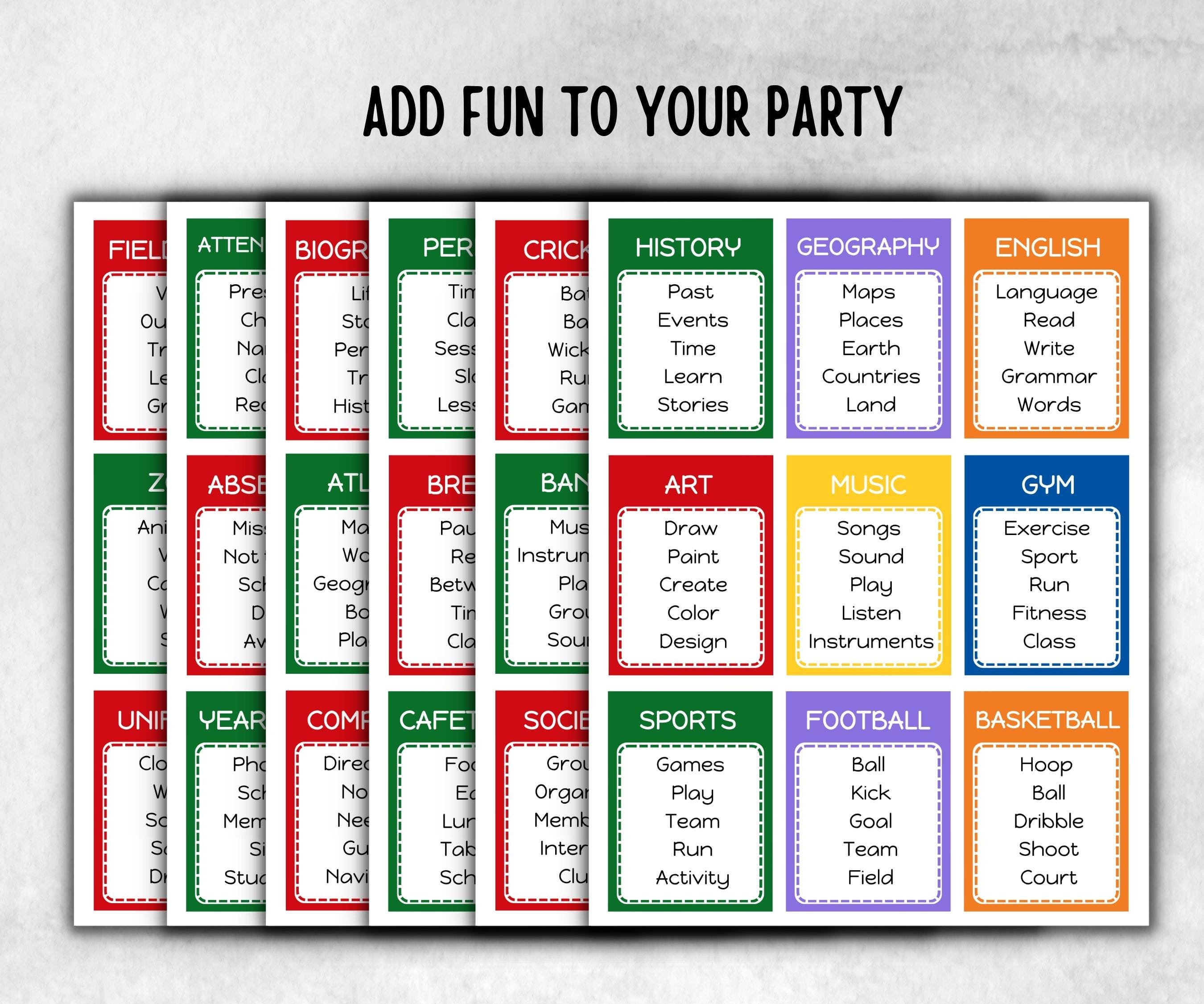 Back to School Forbidden Words, Boy Girl Birthday activity, Kindergarten esl activity, Word Ban, Daycare, Homeschool Activity, vocabulary