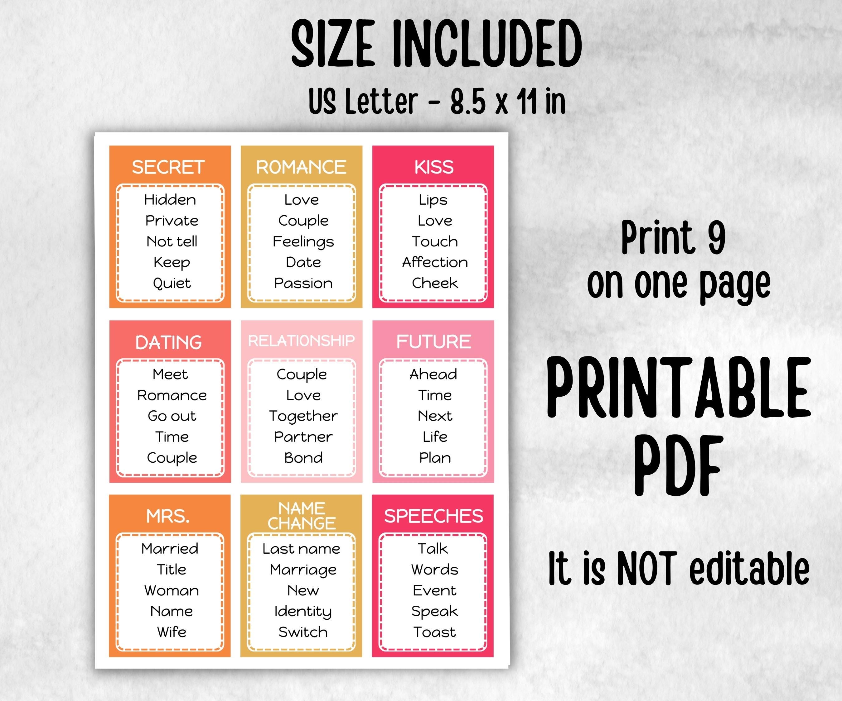 Bachelorette Forbidden Words, Pastel Shower Game, Spring Ladies Brunch, Dirty PJ Hens, Bridal Shower, Dont say it, Hen Do, Dirty Minds, x