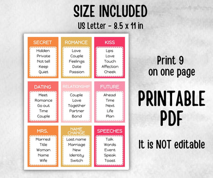 Bachelorette Forbidden Words, Pastel Shower Game, Spring Ladies Brunch, Dirty PJ Hens, Bridal Shower, Dont say it, Hen Do, Dirty Minds, x