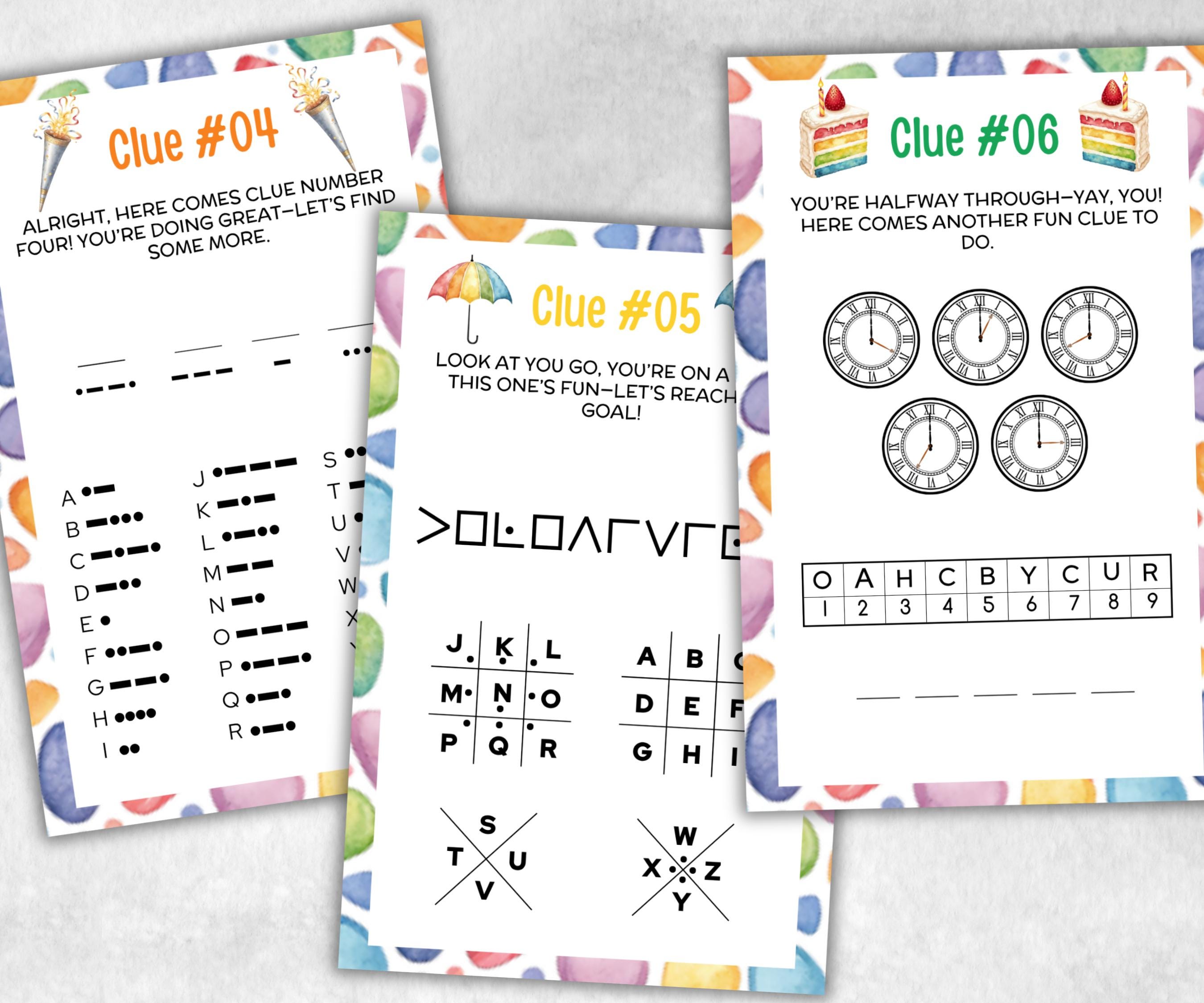 Birthday Indoor Treasure Hunt for kids, 12 hunt Clues, Boy Girl Birthday, game for older kid, milestone birthday gift, tricky treasure hunt