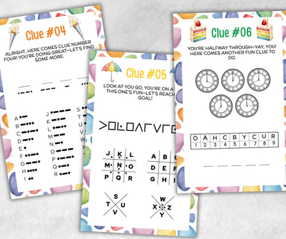 Birthday Indoor Treasure Hunt for kids, 12 hunt Clues, Boy Girl Birthday, game for older kid, milestone birthday gift, tricky treasure hunt