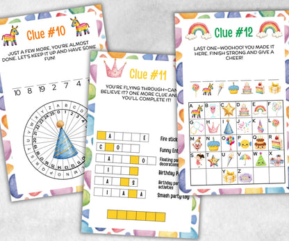 Birthday Indoor Treasure Hunt for kids, 12 hunt Clues, Boy Girl Birthday, game for older kid, milestone birthday gift, tricky treasure hunt