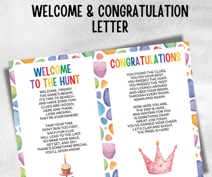 Birthday Indoor Treasure Hunt for kids, 12 hunt Clues, Boy Girl Birthday, game for older kid, milestone birthday gift, tricky treasure hunt