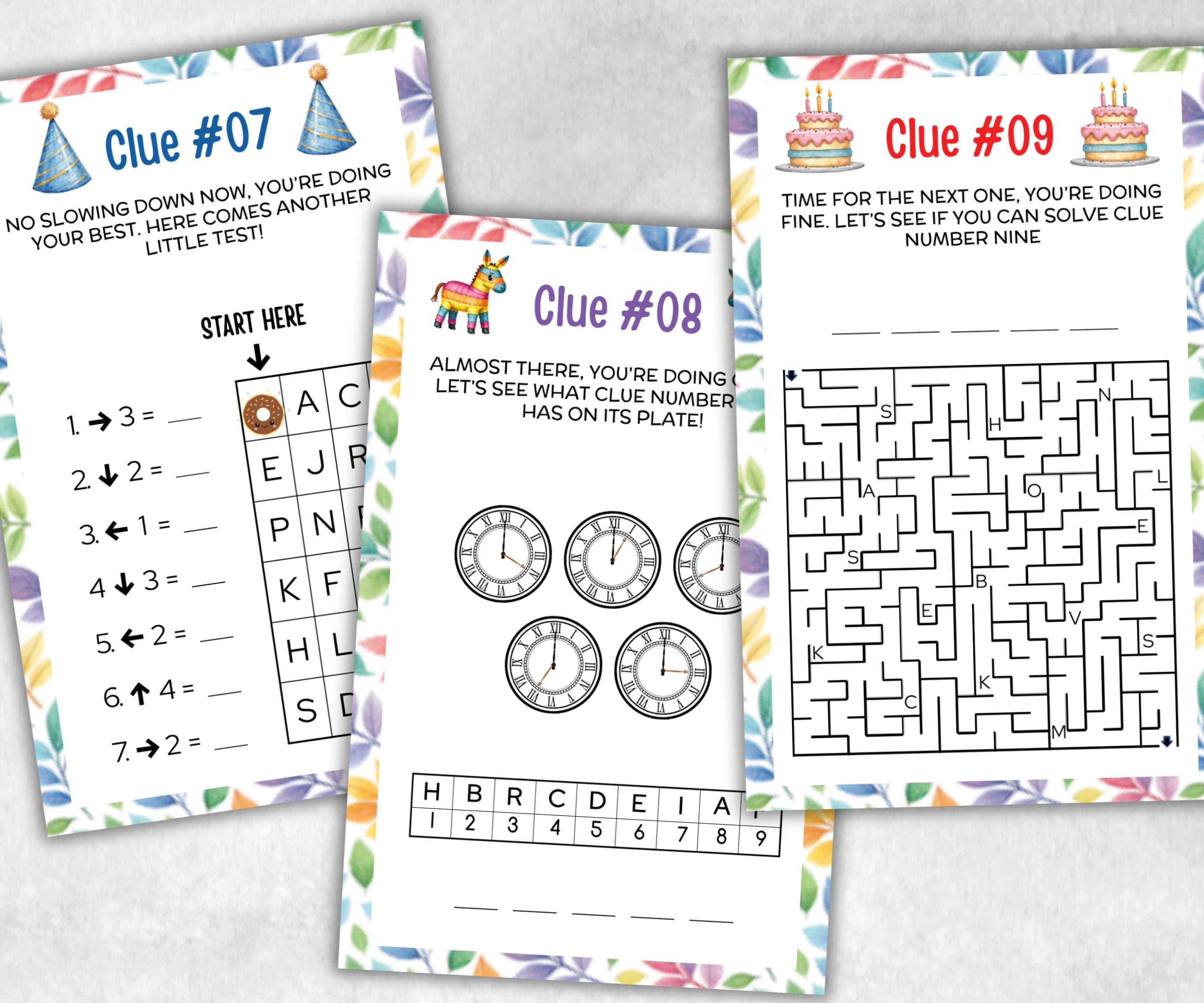 Birthday Treasure Hunt for kids, Indoor game for older kids, Boy Girl Birthday,milestone birthday gift, tricky treasure hunt, 12 hunt Clues