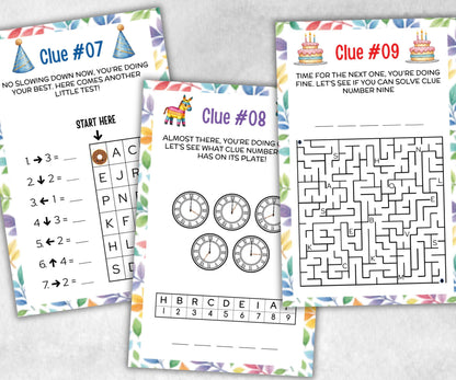 Birthday Treasure Hunt for kids, Indoor game for older kids, Boy Girl Birthday,milestone birthday gift, tricky treasure hunt, 12 hunt Clues