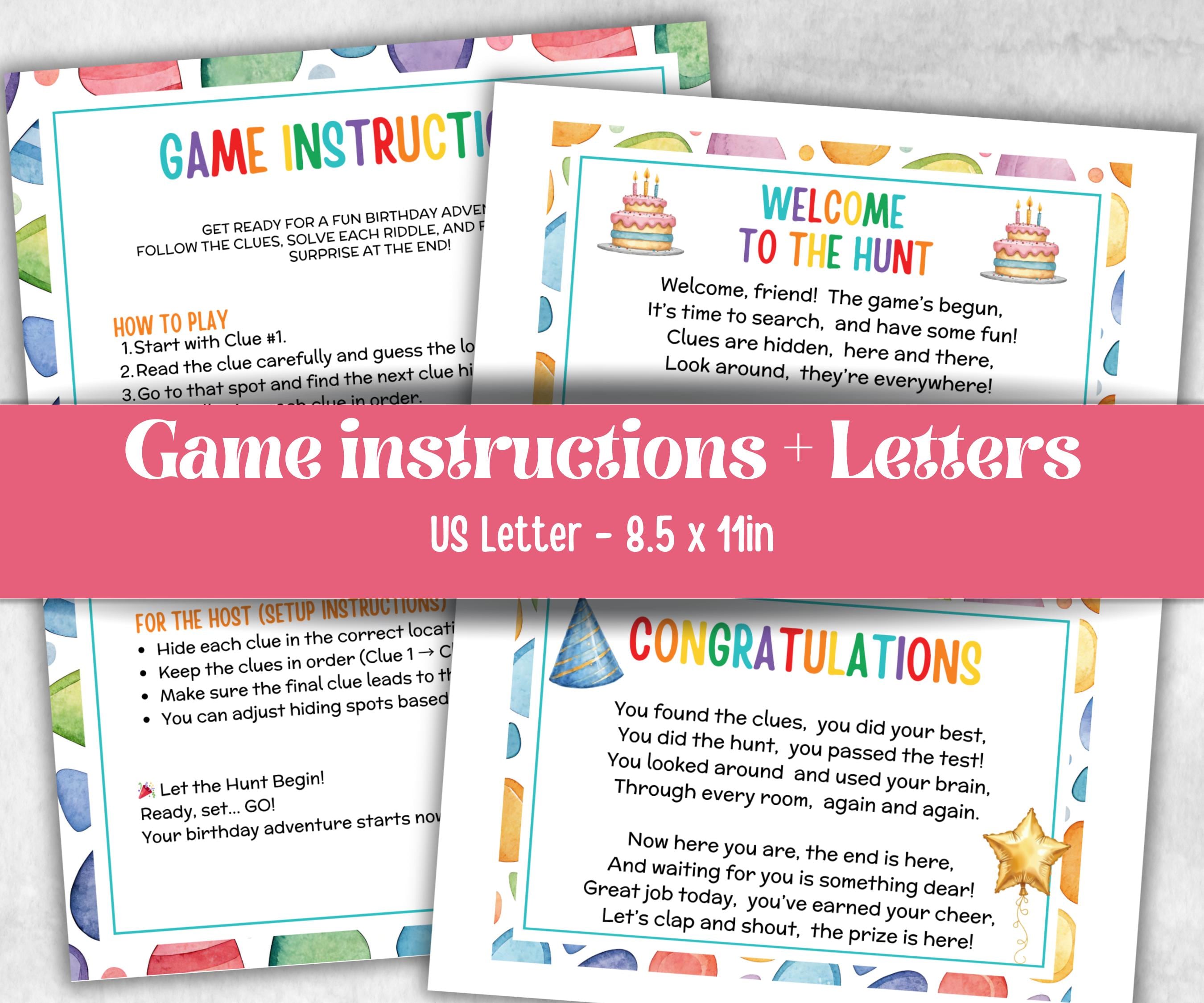 Teen Tween Outdoor Birthday Scavenger Hunt, Boy Girl Birthday, game for older kid, milestone birthday gift, tricky treasure hunt, 30 clues