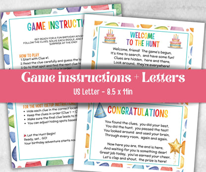 Teen Tween Outdoor Birthday Scavenger Hunt, Boy Girl Birthday, game for older kid, milestone birthday gift, tricky treasure hunt, 30 clues