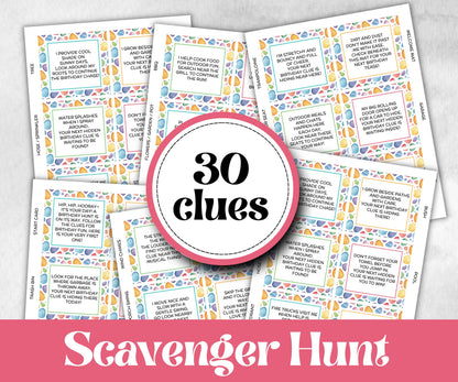 Teen Tween Outdoor Birthday Scavenger Hunt, Boy Girl Birthday, game for older kid, milestone birthday gift, tricky treasure hunt, 30 clues