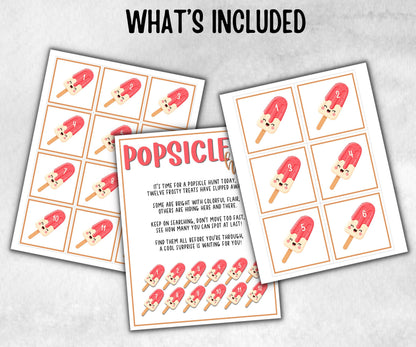 Popsicle Scavenger Hunt for kids, backyard hunt, Sweets and Treat themed birthday, tea party, spring yard game, garden party icebreaker idea