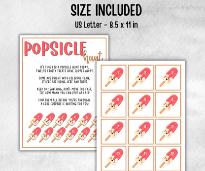 Popsicle Scavenger Hunt for kids, backyard hunt, Sweets and Treat themed birthday, tea party, spring yard game, garden party icebreaker idea