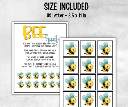 Bee Scavenger Hunt for kids, backyard hunt, themed birthday, tea party, spring yard games, garden party icebreaker idea, Teacher Resources