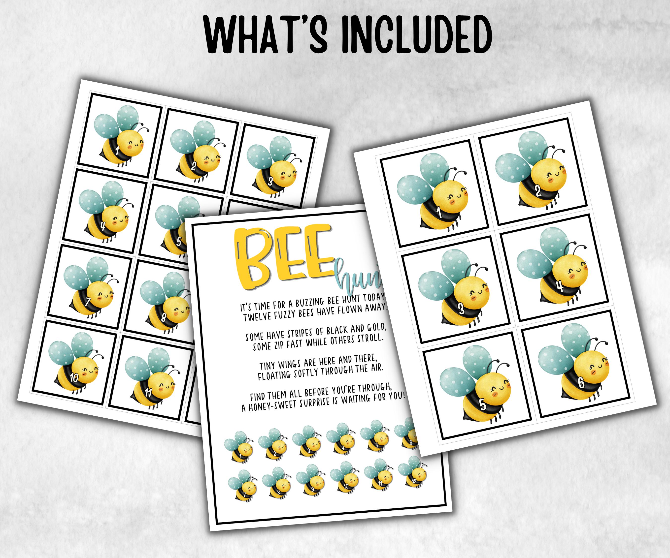 Bee Scavenger Hunt for kids, backyard hunt, themed birthday, tea party, spring yard games, garden party icebreaker idea, Teacher Resources