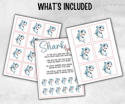 Shark Scavenger Hunt for kids, Ocean themed birthday, tea party, spring yard games, icebreaker idea, Beach Pool Party activity, Shark week