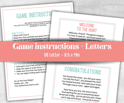 Teen Tween Indoor Outdoor Birthday Scavenger Hunt, Boy Girl Birthday, game for older kid, milestone birthday gift, tricky treasure hunt