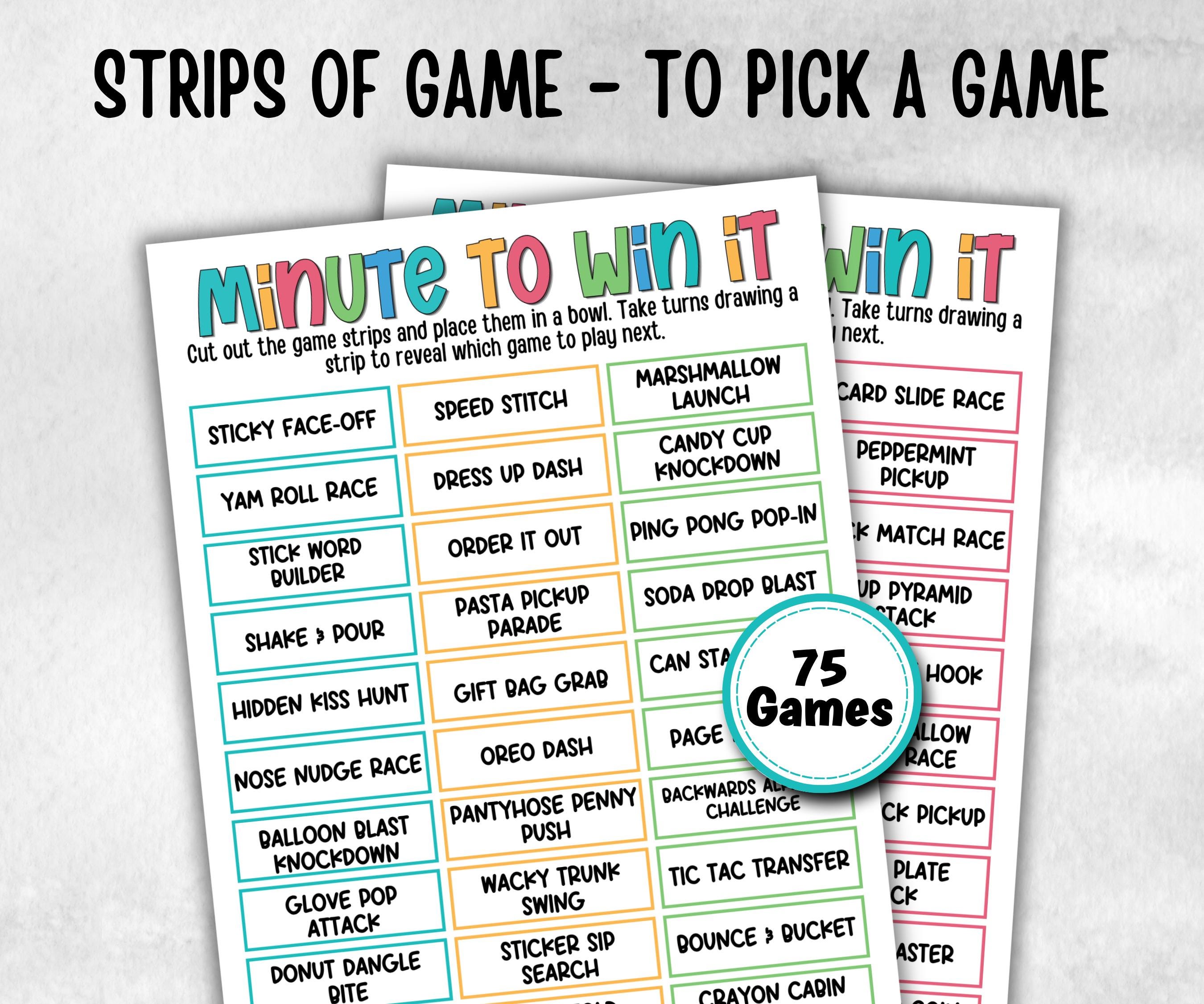 Birthday Minute to Win It, older kids activity, Boy Girl Birthday, milestone birthday gift, preteen at home game, spring yard game, reunion