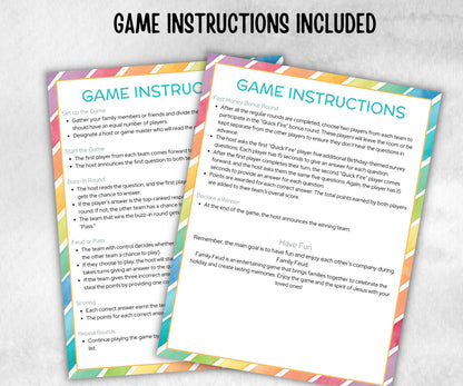 Birthday Friendly Feud, for kids and adults, Boy Girl Birthday, milestone birthday, funny party activity, teen tween icebreaker trivia, game