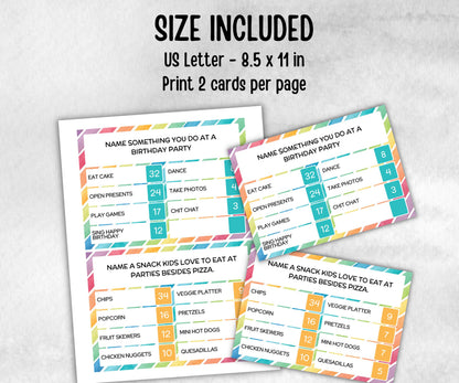 Birthday Friendly Feud, for kids and adults, Boy Girl Birthday, milestone birthday, funny party activity, teen tween icebreaker trivia, game