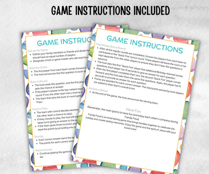 Birthday Friendly Feud Game, for kids and adults, Boy Girl Birthday, milestone birthday, funny party activity, teen tween icebreaker trivia