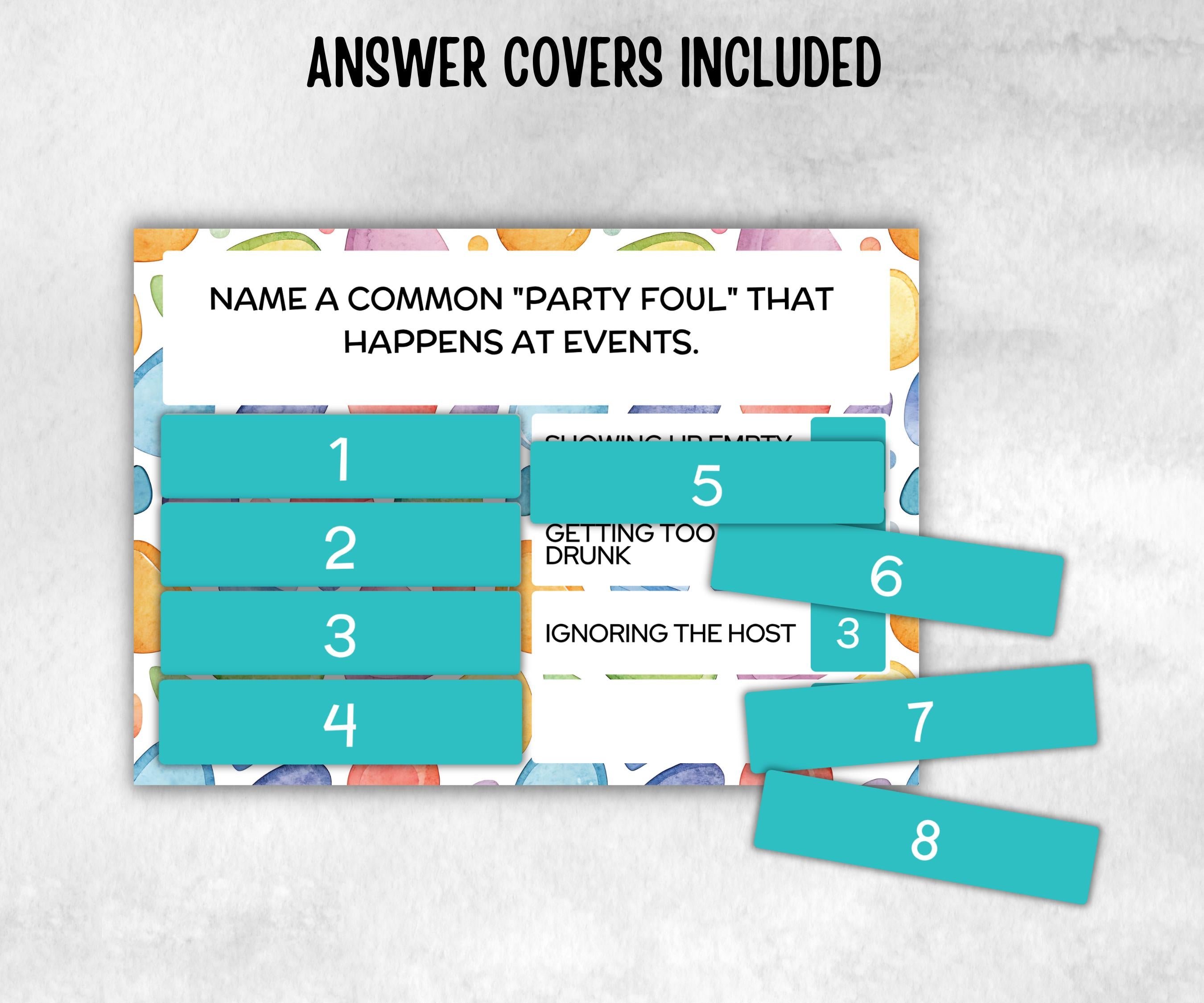 Birthday Friendly Feud Game, for kids and adults, Boy Girl Birthday, milestone birthday, funny party activity, teen tween icebreaker trivia