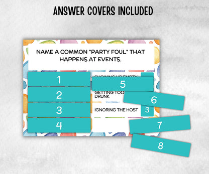 Birthday Friendly Feud Game, for kids and adults, Boy Girl Birthday, milestone birthday, funny party activity, teen tween icebreaker trivia